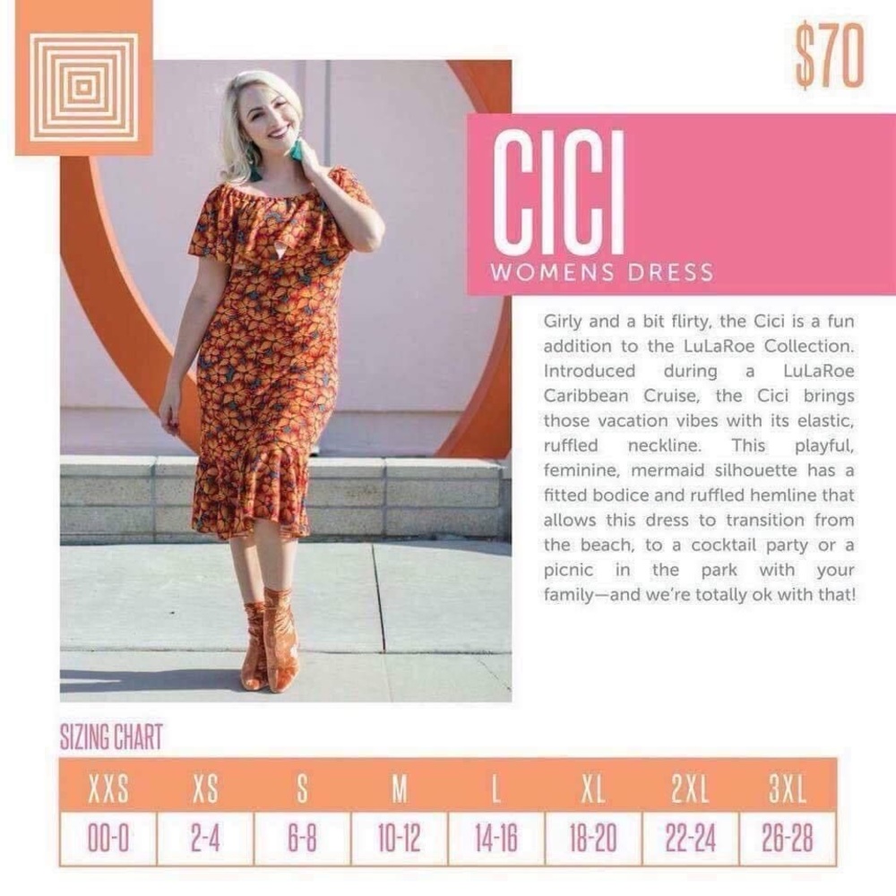 NWT LuLaRoe 3XL Cici off the shoulder dress - Picture 5 of 6